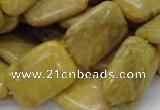 CFA54 15.5 inches 18*24mm rectangle yellow chrysanthemum agate beads