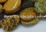 CFA57 18*25mm twisted & flat teardrop yellow chrysanthemum agate beads