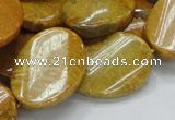 CFA60 15.5 inches 22*30mm twisted oval yellow chrysanthemum agate