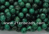 CFA66 15.5 inches 6mm round green chrysanthemum agate beads