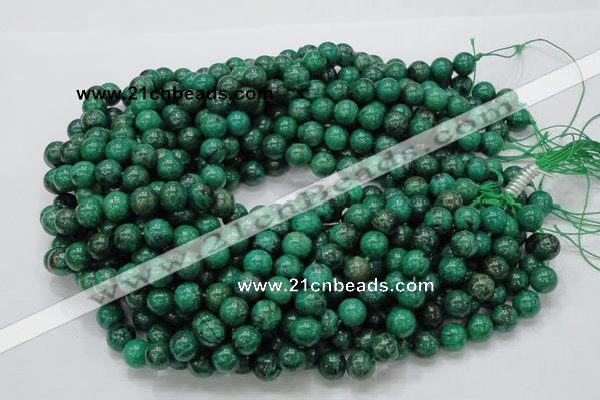 CFA68 15.5 inches 10mm round green chrysanthemum agate beads