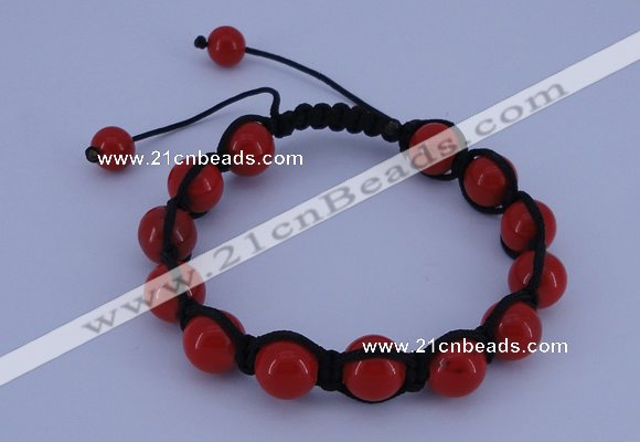 CFB501 10mm round candy jade beads adjustable bracelet wholesale