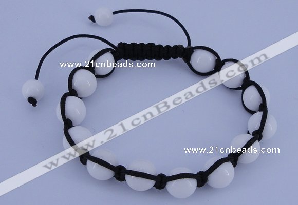 CFB505 10mm round candy jade beads adjustable bracelet wholesale
