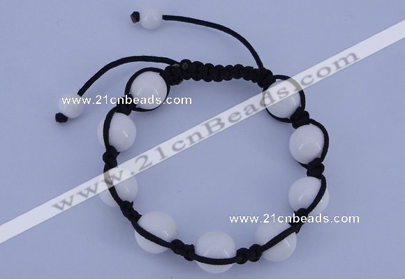 CFB515 12mm round candy jade beads adjustable bracelet wholesale