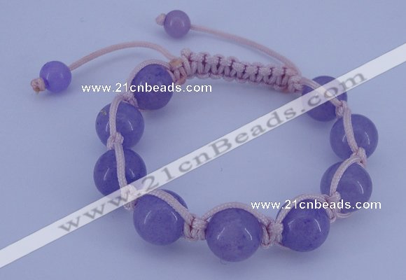 CFB516 12mm round candy jade beads adjustable bracelet wholesale