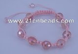 CFB520 12mm faceted round crystal beads adjustable bracelet wholesale