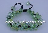 CFB581 8*10mm faceted rondelle crystal beads adjustable bracelet