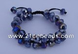 CFB586 8*10mm faceted rondelle crystal beads adjustable bracelet