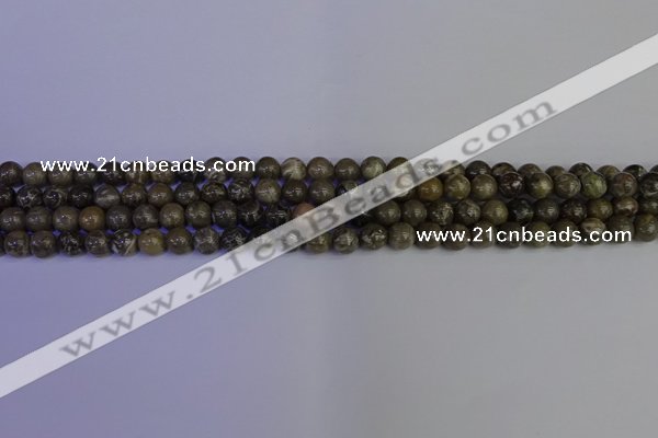 CFC210 15.5 inches 4mm round grey fossil coral beads wholesale