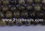 CFC211 15.5 inches 6mm round grey fossil coral beads wholesale