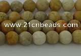 CFC221 15.5 inches 6mm round matte fossil coral beads wholesale