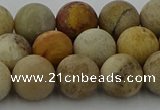 CFC223 15.5 inches 10mm round matte fossil coral beads wholesale