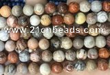 CFC343 15.5 inches 10mm round red fossil coral beads wholesale