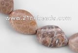 CFC47 15*20mm twisted teardrop coral fossil jasper beads
