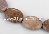 CFC49 15.5 inch 15*20mm oval coral fossil jasper beads wholesale