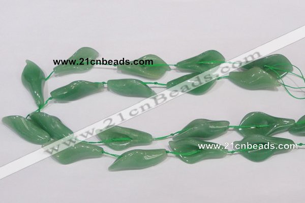 CFG03 15.5 inches 18*38mm carved flower green aventurine jade beads