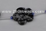CFG1007 15.5 inches 20mm carved flower snowflake obsidian beads