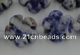 CFG1024 15.5 inches 16mm carved flower sodalite gemstone beads