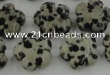 CFG1026 15.5 inches 16mm carved flower dalmatian jasper beads