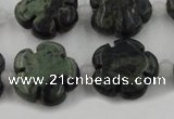 CFG1027 15.5 inches 16mm carved flower kambaba jasper beads