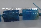 CFG1103 15.5 inches 15*20mm carved tube agate gemstone beads