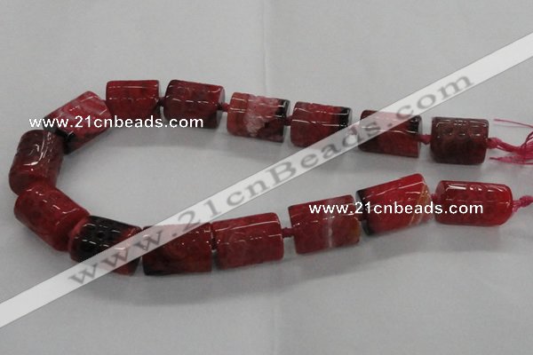 CFG1110 15.5 inches 17*22mm carved tube agate gemstone beads