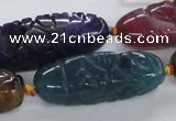 CFG1115 15.5 inches 12*35mm - 12*43mm carved rice agate beads