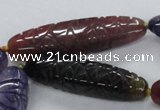 CFG1116 15.5 inches 13*50mm - 13*65mm carved rice agate beads