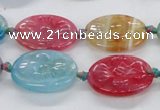 CFG1128 15.5 inches 18*25mm carved oval agate gemstone beads