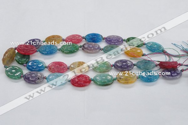 CFG1128 15.5 inches 18*25mm carved oval agate gemstone beads