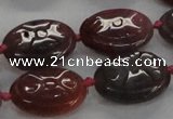 CFG1131 15.5 inches 18*25mm carved oval agate gemstone beads