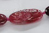 CFG1135 15.5 inches 20*40mm carved oval agate gemstone beads