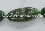 CFG1137 15.5 inches 20*40mm carved oval agate gemstone beads