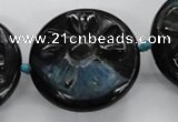 CFG1151 15.5 inches 35mm carved flower agate gemstone beads