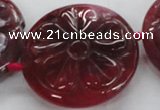 CFG1160 15.5 inches 45mm carved flower agate gemstone beads