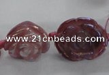 CFG1165 15.5 inches 25mm carved flower plated agate gemstone beads