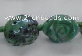 CFG1166 15.5 inches 25mm carved flower plated agate gemstone beads