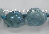 CFG1167 15.5 inches 25mm carved flower plated agate gemstone beads