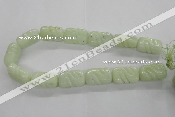 CFG1185 15.5 inches 20*30mm carved rectangle New jade beads