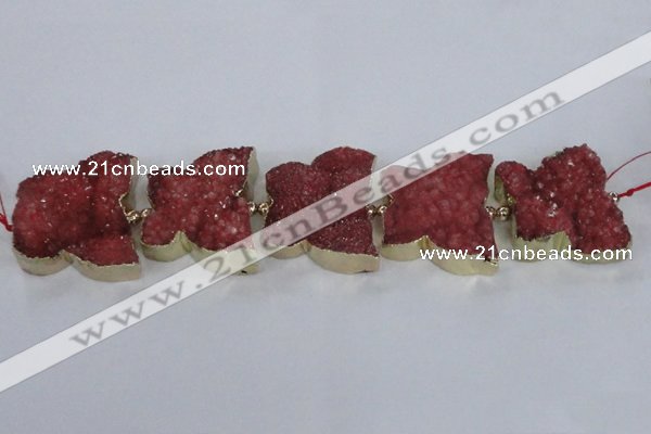 CFG1193 7.5 inches 40*45mm - 45*55mm butterfly druzy agate beads