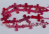 CFG1233 15.5 inches 32*45mm - 35*48mm cross dragon veins agate beads