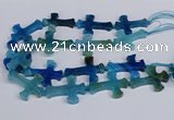 CFG1234 15.5 inches 32*45mm - 35*48mm cross dragon veins agate beads