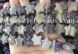 CFG1303 15.5 inches 15mm carved star silver leaf jasper beads