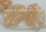 CFG14 15.5 inches 20*26mm carved leaf pink aventurine jade beads