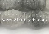 CFG1502 15.5 inches 15*20mm carved rice cloudy quartz beads