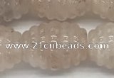 CFG1504 15.5 inches 15*20mm carved rice pink quartz beads