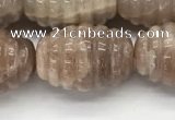 CFG1507 15.5 inches 15*20mm carved rice moonstone beads