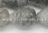 CFG1516 15.5 inches 15*20mm carved teardrop cloudy quartz beads