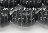 CFG1521 15.5 inches 15*20mm carved teardrop black agate beads