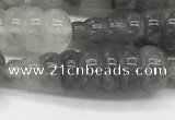 CFG1526 15.5 inches 10*35mm carved teardrop cloudy quartz beads